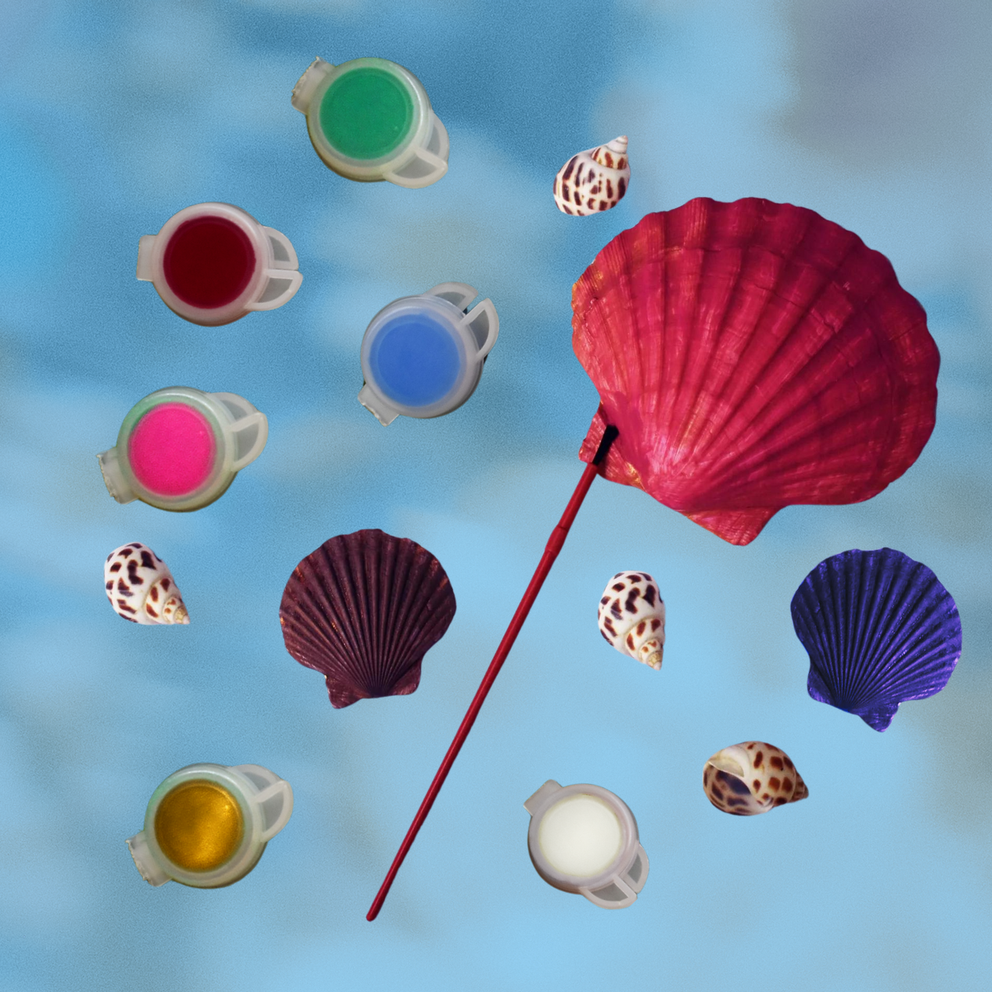 DIY Shell Painting Kit, Ocean-Themed Craft Activity for Adults and Kids, Includes Shells, Acrylic Paints, and Brushes | by Victory In Wellness-3