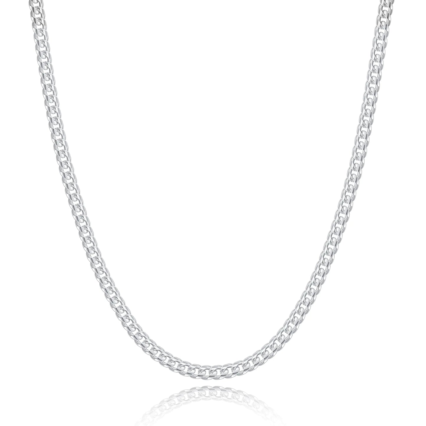Silver Chain Silver Chain for Men - 20 Inch Silver Necklace Men Cuban Link Chain for Men 3mm Sterling Silver Chain for Men Mens Silver Chain Solid Mens Silver Necklace for Mens Jewelry Mens Gifts